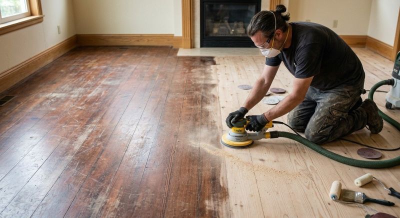 Cabin Floor Refinishing in Kansas City, KS