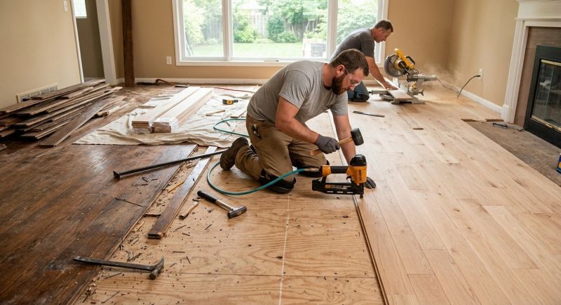 Dark Wood Floor Installation in Manassas, VA